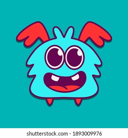cute doodle monster cartoon designs  for coloring, backgrounds, stickers, logos, symbol, icons and more