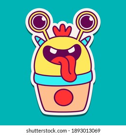 cute doodle monster cartoon designs  for coloring, backgrounds, stickers, logos, symbol, icons and more