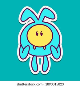 cute doodle monster cartoon designs  for coloring, backgrounds, stickers, logos, symbol, icons and more