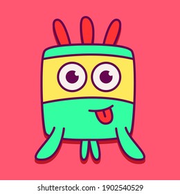 cute doodle monster designs  for coloring, backgrounds, stickers, logos, symbol, icons and more