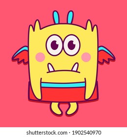 cute doodle monster designs  for coloring, backgrounds, stickers, logos, symbol, icons and more