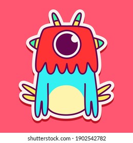 cute doodle monster designs  for coloring, backgrounds, stickers, logos, symbol, icons and more