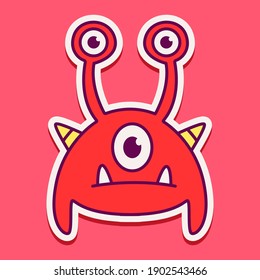cute doodle monster designs  for coloring, backgrounds, stickers, logos, symbol, icons and more