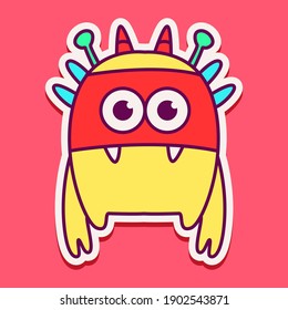 cute doodle monster designs  for coloring, backgrounds, stickers, logos, symbol, icons and more