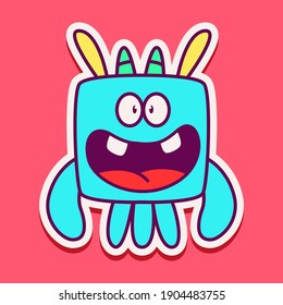 cute doodle monster designs  for coloring, backgrounds, stickers, logos, symbol, icons and more
