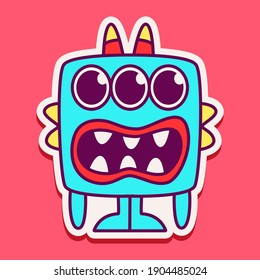 cute doodle monster designs  for coloring, backgrounds, stickers, logos, symbol, icons and more