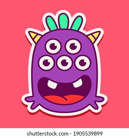 cute doodle monster designs  for coloring, backgrounds, stickers, logos, symbol, icons and more