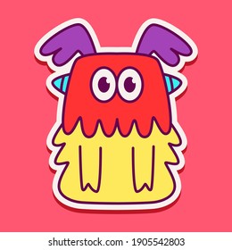 diseños lindos de doodle monstruos para colorear, fondos, pegatinas, logotipos, símbolos, iconos y más