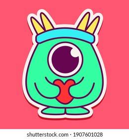 cute doodle monster designs  for coloring, backgrounds, stickers, logos, symbol, icons and more