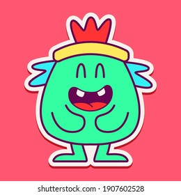 cute doodle monster designs  for coloring, backgrounds, stickers, logos, symbol, icons and more