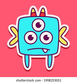 cute doodle monster designs  for coloring, backgrounds, stickers, logos, symbol, icons and more
