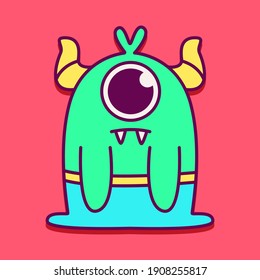 cute doodle monster designs  for coloring, backgrounds, stickers, logos, symbol, icons and more
