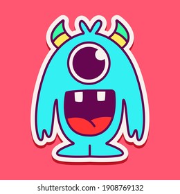 cute doodle monster designs  for coloring, backgrounds, stickers, logos, symbol, icons and more