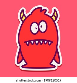 cute doodle monster designs for coloring, backgrounds, stickers, logos, symbol, icons and more