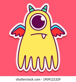 cute doodle monster designs for coloring, backgrounds, stickers, logos, symbol, icons and more