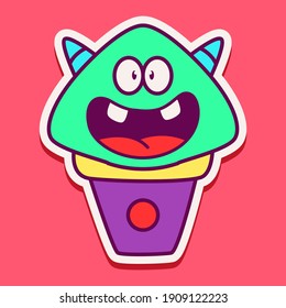 cute doodle monster designs for coloring, backgrounds, stickers, logos, symbol, icons and more