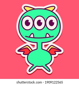 cute doodle monster designs for coloring, backgrounds, stickers, logos, symbol, icons and more