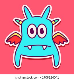 cute doodle monster designs for coloring, backgrounds, stickers, logos, symbol, icons and more
