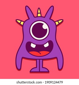 cute doodle monster designs for coloring, backgrounds, stickers, logos, symbol, icons and more