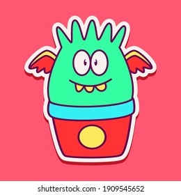 cute doodle monster designs for coloring, backgrounds, stickers, logos, symbol, icons and more
