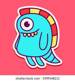 cute doodle monster designs for coloring, backgrounds, stickers, logos, symbol, icons and more