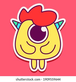 cute doodle monster designs for coloring, backgrounds, stickers, logos, symbol, icons and more