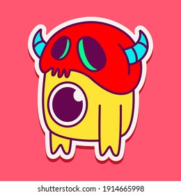 cute doodle monster designs for coloring, backgrounds, stickers, logos, symbol, icons and more