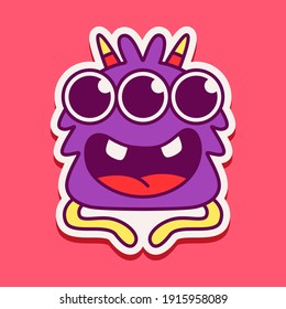 cute doodle monster designs for coloring, backgrounds, stickers, logos, symbol, icons and more