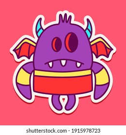 cute doodle monster designs for coloring, backgrounds, stickers, logos, symbol, icons and more