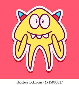 cute doodle monster designs for coloring, backgrounds, stickers, logos, symbol, icons and more