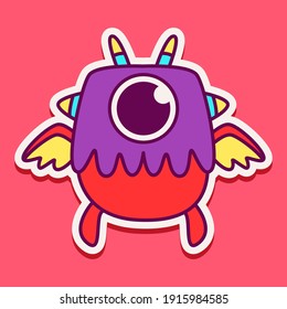 cute doodle monster designs for coloring, backgrounds, stickers, logos, symbol, icons and more