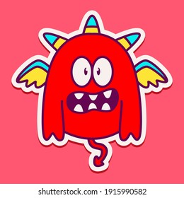 cute doodle monster designs for coloring, backgrounds, stickers, logos, symbol, icons and more
