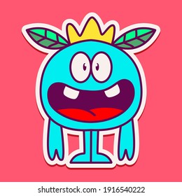 cute doodle monster designs for coloring, backgrounds, stickers, logos, symbol, icons and more