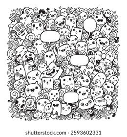 Cute doodle monster Vector Art