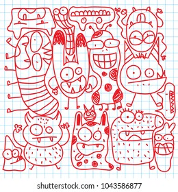 easy cute fall monster doodles