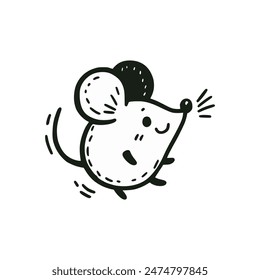 cute doodle mouse hand drawn vector illustration template design