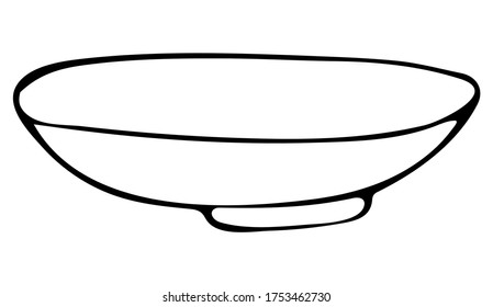 Cute Doodle on the theme of the kitchen. Deep dish. Hand-drawn vector illustration.