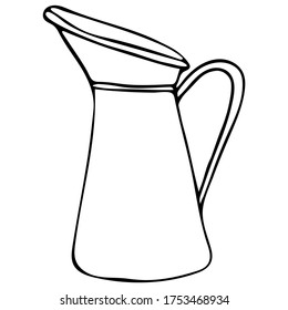 Cute Doodle on the theme of the kitchen. Jug. Hand-drawn vector illustration.