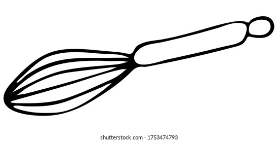 Cute Doodle on the theme of the kitchen. Corolla. Hand-drawn vector illustration.