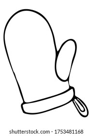 Cute Doodle on the theme of the kitchen. Kitchen pot holder. hand-drawn vector illustration.