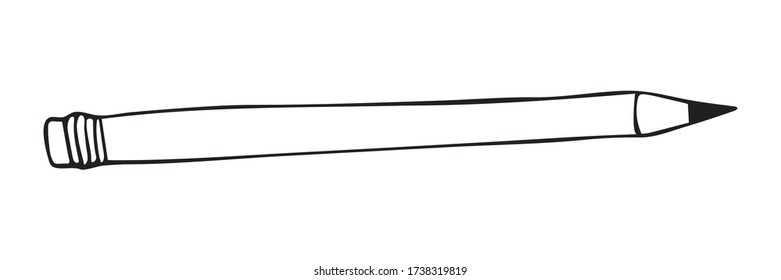Cute Doodle on the theme of the office. A simple slate pencil. Hand-drawn vector illustration.
