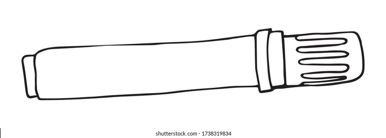 Cute Doodle sobre el tema de la oficina. Marcador. Ilustración vectorial dibujada a mano.