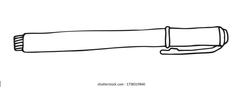 Cute Doodle on the theme of the office. Felt pen. Hand-drawn vector illustration.