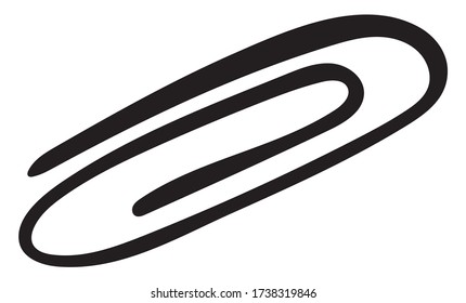 Cute Doodle sobre el tema de la oficina. Clip de papel. Ilustración vectorial dibujada a mano.