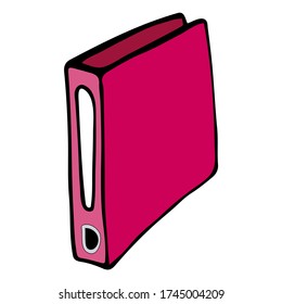 Cute Doodle sobre el tema de la oficina. Carpeta para documentos. Ilustración vectorial dibujada a mano.