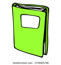 Cute Doodle on the theme of the office. Notebook. Hand-drawn vector illustration.