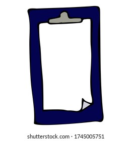 Cute Doodle on the theme of the office. Notebook. Hand-drawn vector illustration.