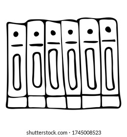 Cute Doodle on the theme of the office. Folder for documents. Hand-drawn vector illustration.