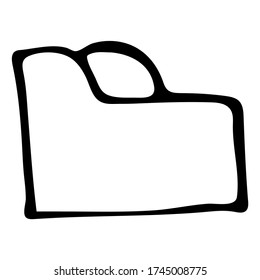 Cute Doodle on the theme of the office. Folder for documents. Hand-drawn vector illustration.