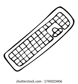Cute Doodle sobre el tema de la oficina. Teclado informático. Ilustración vectorial dibujada a mano.